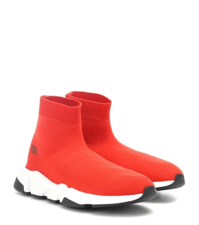 Shop Balenciaga Speed Sneakers In Red