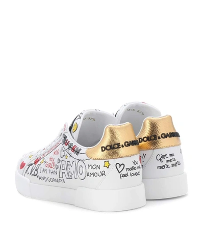 Shop Dolce & Gabbana Doodle Leather Sneakers In Multicoloured