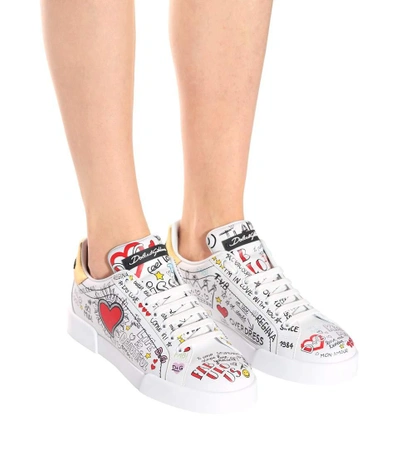 Shop Dolce & Gabbana Doodle Leather Sneakers In Multicoloured