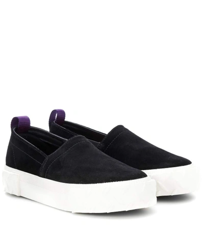 Shop Eytys Viper Suede Slip-on Sneakers In Black