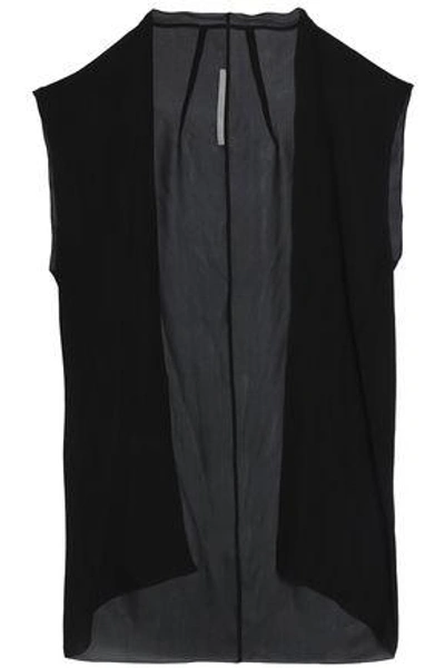 Shop Rick Owens Silk-crepe Vest In Black