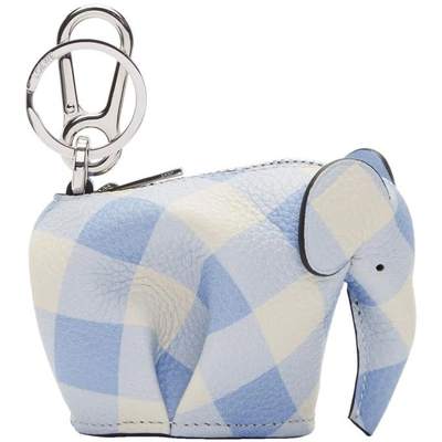 Shop Loewe Blue & White Elephant Charm Keychain