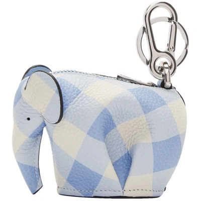 Shop Loewe Blue & White Elephant Charm Keychain