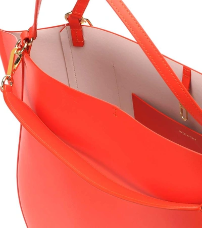 Shop Wandler Mia Leather Tote In Red