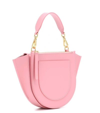 Shop Wandler Hortensia Mini Leather Shoulder Bag In Pink