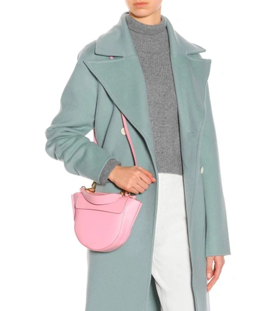 Shop Wandler Hortensia Mini Leather Shoulder Bag In Pink