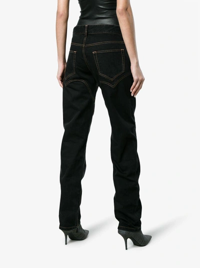 Shop Y/project Y / Project High Waisted Jeans With Chaps In Black