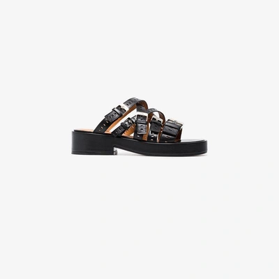 Shop Robert Clergerie Clergerie Black Fantom 40 Leather Sandals