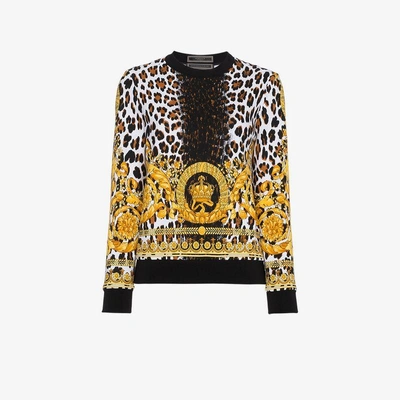 Shop Versace Wild Baroque Print Sweatshirt In Black