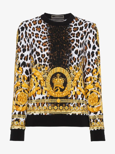 Shop Versace Wild Baroque Print Sweatshirt In Black