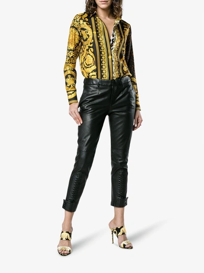 Shop Versace Barocco Fw 91 Silk Shirt In Black