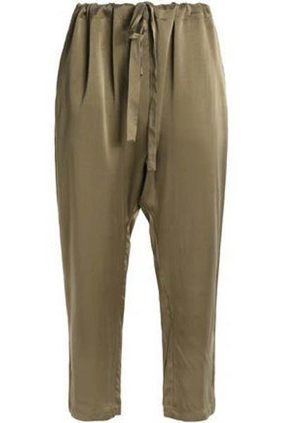Shop Zimmermann Woman Washed-silk Tapered Pants Army Green