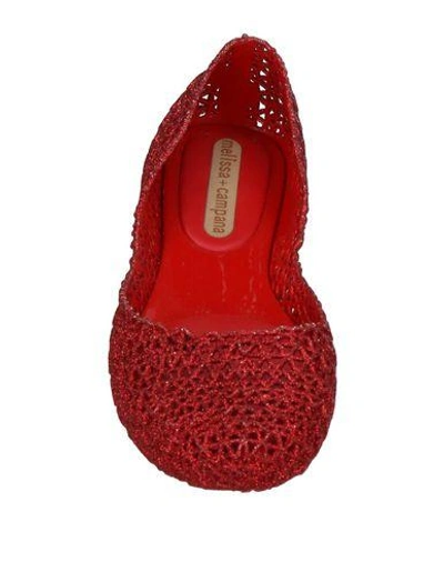 Shop Melissa + Campana Woman Ballet Flats Red Size 8 Pvc - Polyvinyl Chloride