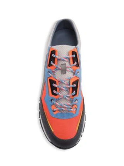 Shop Lanvin Mesh Running Shoes In Orange
