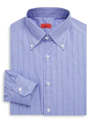 Shop Isaia Striped Cotton Dress Shirt In Blue