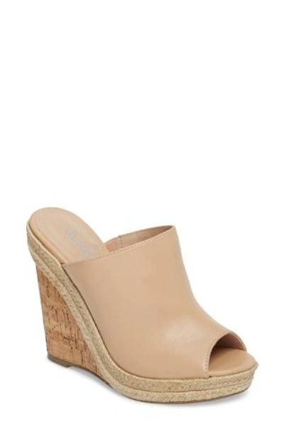 Shop Charles By Charles David Balen Wedge In Nude Leather