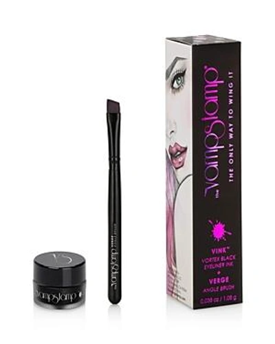 Shop The Vamp Stamp Vink Vortex Black Liquid Eyeliner Ink & Verge Angle Eyeliner Brush