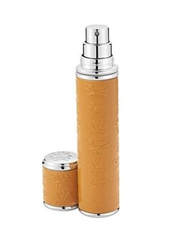 Shop Creed Pocket Leather & Silver-tone Bottle Atomizer In Camel