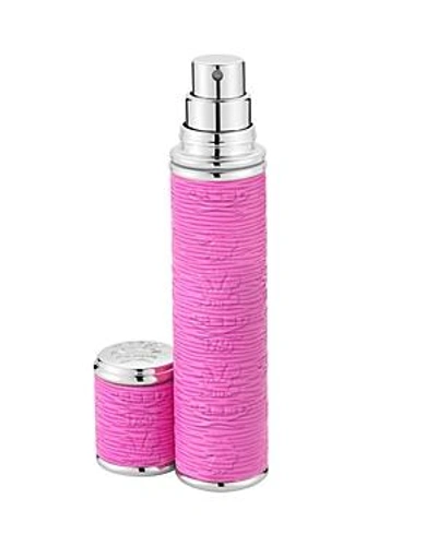 Shop Creed Pocket Leather & Silver-tone Bottle Atomizer In Dark Pink