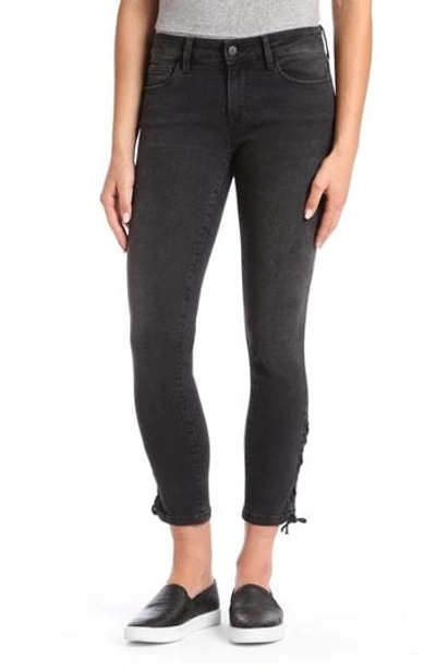 Shop Mavi Jeans Mavi Adriana Lace Up Ankle Super Skinny Jeans In Smoke Lace