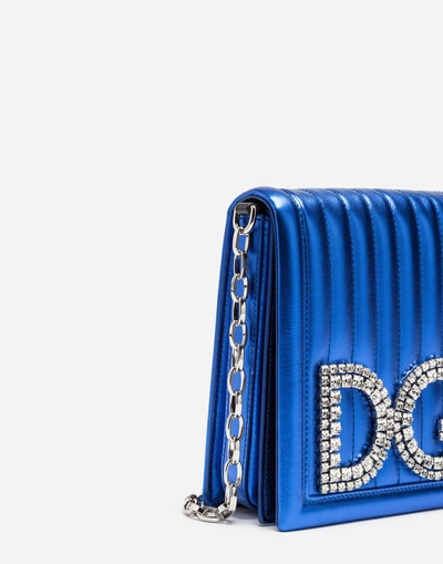 Shop Dolce & Gabbana Dg Girls Cross-body Bag In Quilted Mordoré Nappa Leather In Blue