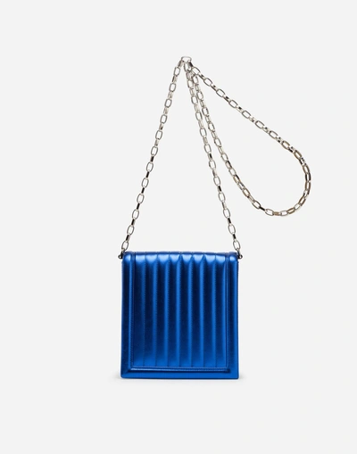 Shop Dolce & Gabbana Dg Girls Cross-body Bag In Quilted Mordoré Nappa Leather In Blue