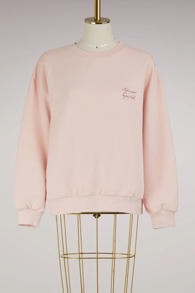 Shop Mansur Gavriel Cotton Logo Sweatshirt In Rosa