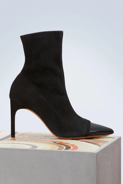 Shop Givenchy Suede Leather Boots In Black