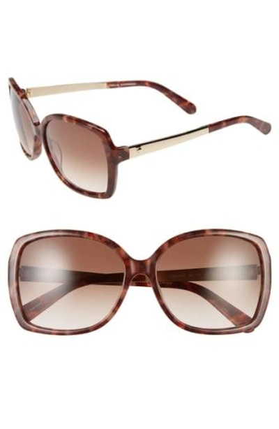 Shop Kate Spade 'darrilyn' 58mm Butterfly Sunglasses - Blush Tortoise
