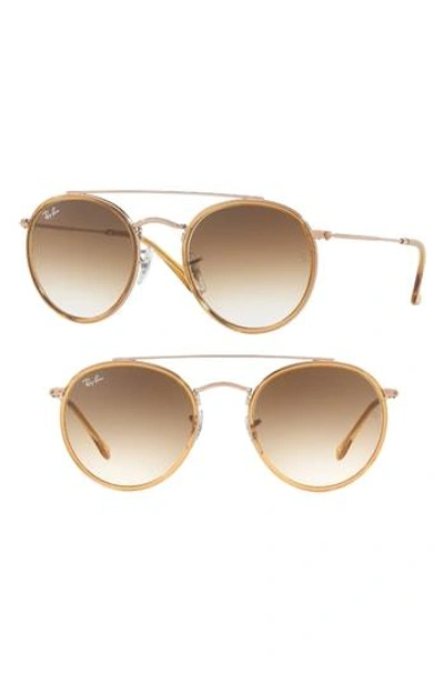 Ray Ban 51mm Aviator Gradient Lens Sunglasses In Light Brown