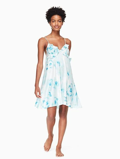 Shop Kate Spade Floral Charmeuse Chemise In Moroccan Rose