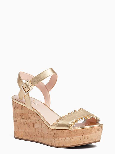 kate spade gold wedges