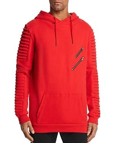 Shop Nana Judy Montana Biker Sleeve Hooded Sweatshirt In Red