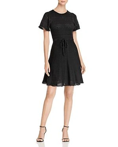 Shop Kate Spade New York Pointelle-knit Sweater Dress In Black
