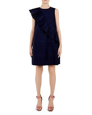 ted baker navy ruffle dress