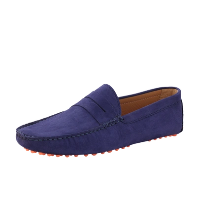 Shop Bobbies L'elegant Nubuck Loafer In Cobalt