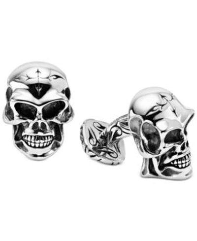 Shop Scott Kay Men's Skull Cuff Links In Sterling Silver