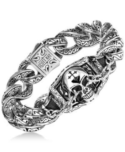 Shop Scott Kay Men's Skull Link Bracelet In Sterling Silver