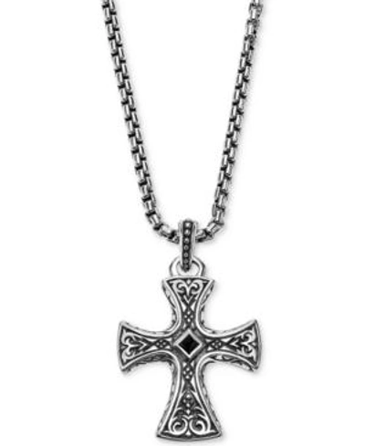 Shop Scott Kay Men's Onyx Pendant Necklace In Sterling Silver