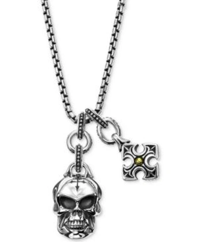 Shop Scott Kay Men's Multi-charm Pendant Necklace In Sterling Silver & 18k Gold