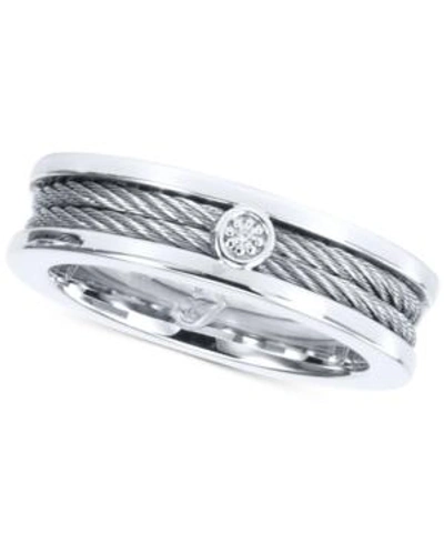 Shop Charriol Diamond Accent Ring In Stainless Steel In Silver