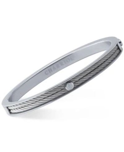 Shop Charriol Women's Forever Stainless Steel Cable Bangle Bracelet In Silver