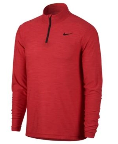 Shop Nike Men's Breathe Quarter-zip Training Top In Gym Red