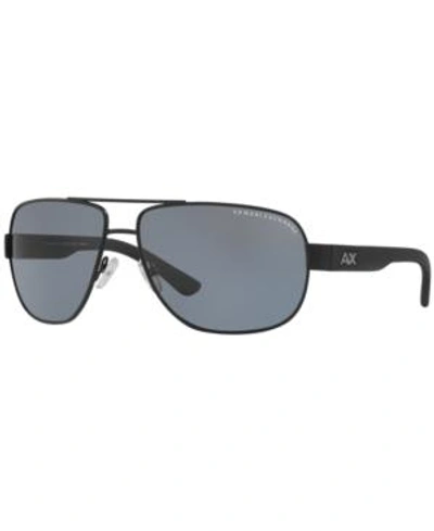 Shop Armani Exchange Polarized Sunglasses, Ax2012s In Black Matte/grey Polar