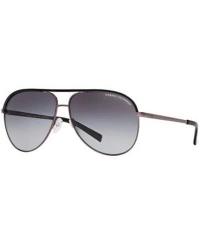 Shop Armani Exchange Polarized Sunglasses, Ax Ax2002p In Gunmetal Black/grey Gradient Polar