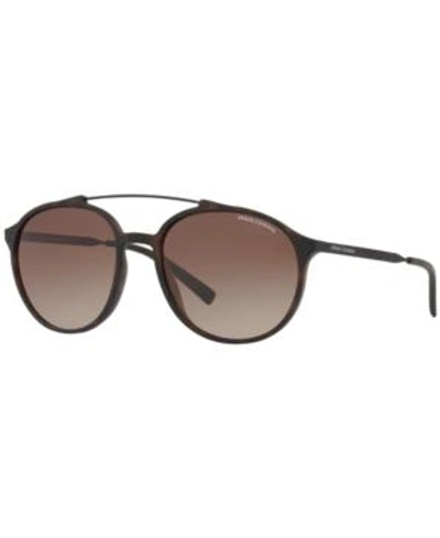 Shop Armani Exchange Sunglasses, Ax4069s In Matte Brown / Brown Gradient