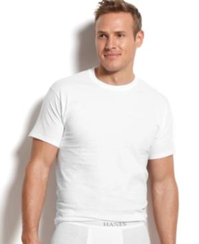Shop Hanes Platinum Men's Underwear,4 Pack Crew Neck Undershirts In White