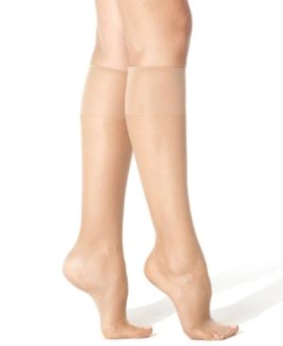 Shop Hanes Women's Silk Reflections Knee Highs Silky Sheers 775 In Little Color- Nude 02