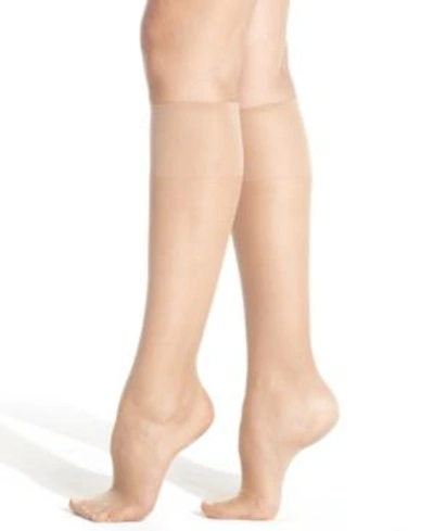 Shop Hanes Women's Silk Reflections Knee Highs Silky Sheers 725 In Little Color- Nude 02