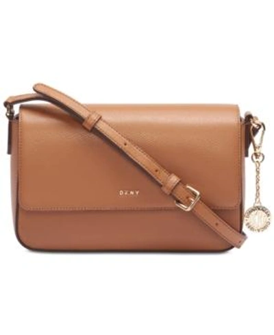 Shop Dkny Flap Small Crossbody, Created For Macy's In Driftwood